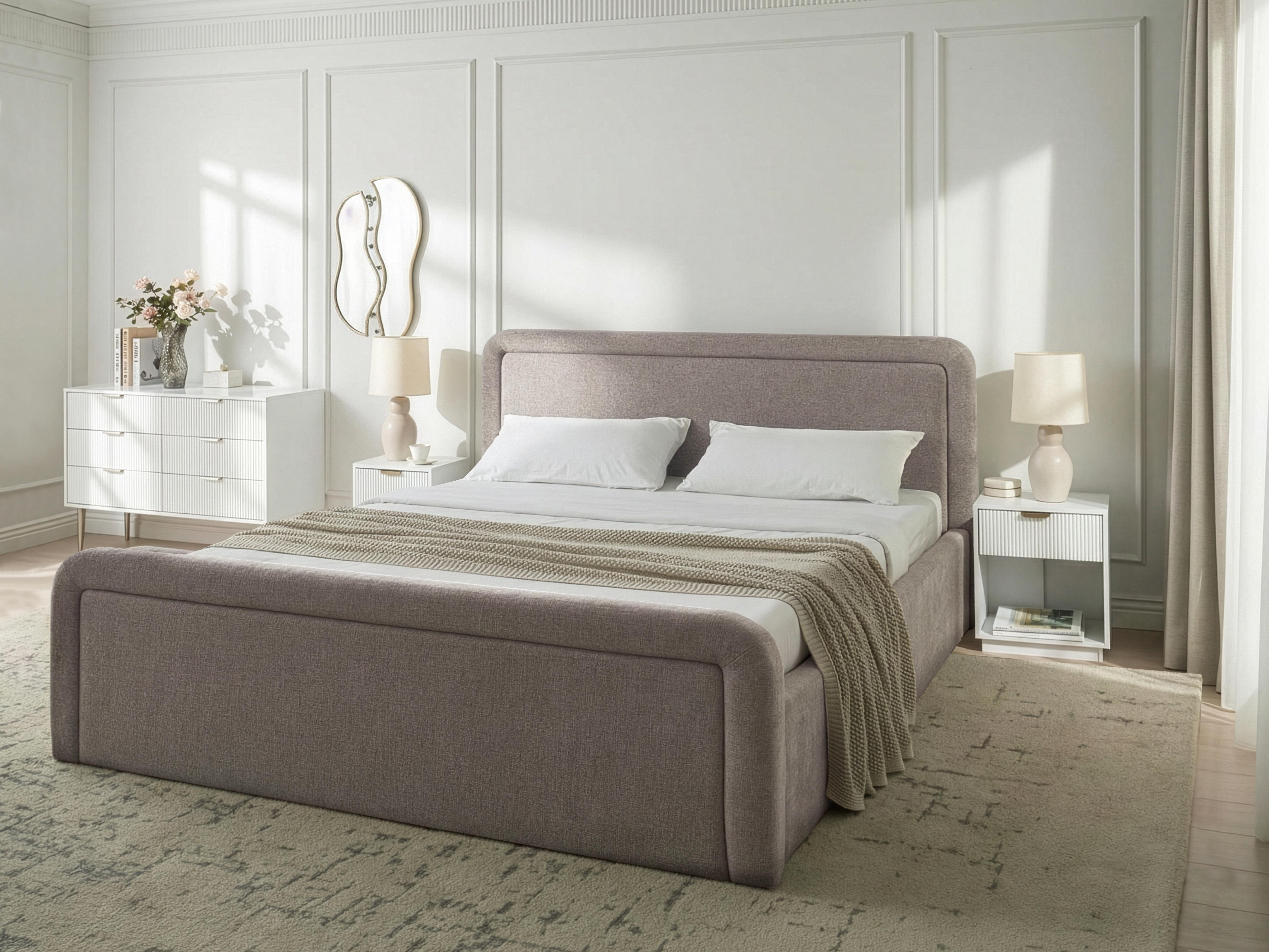 Bed met opbergruimte Stof VIVIERS 180 x 200 cm Taupe