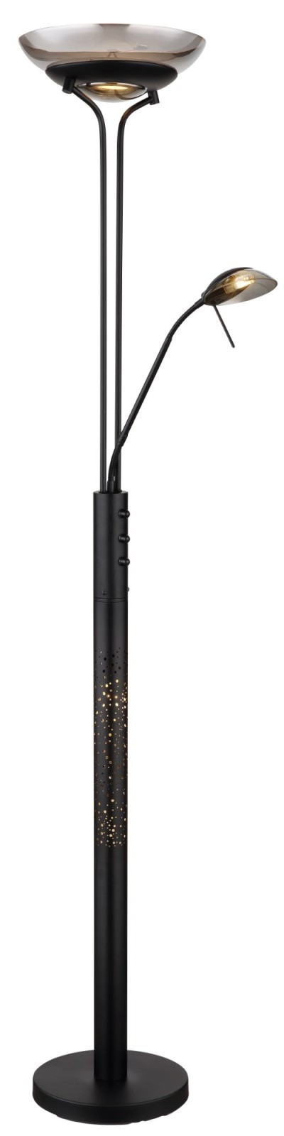 LED-Deckenfluter - schwarz-matt - mit Flexarm