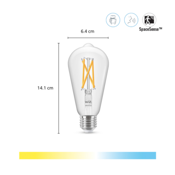 WiZ Connected LED edison E27 60W filament helder koel tot warmwit licht dimbaar