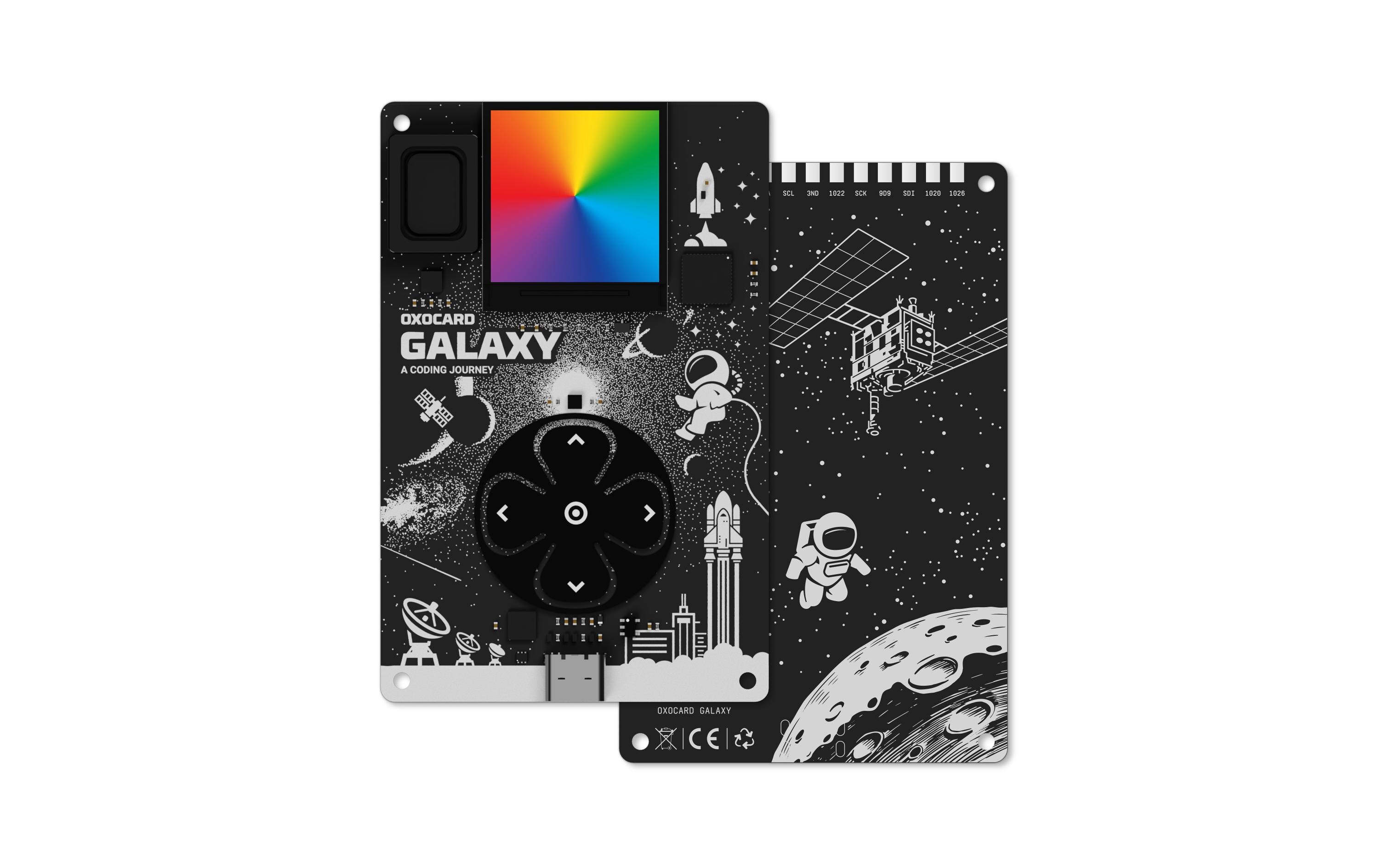 Entwicklerboard Oxocard mini GalaxyOxocard ist ein interaktiver, programmierbarer Minicomputer im Kreditkartenformat