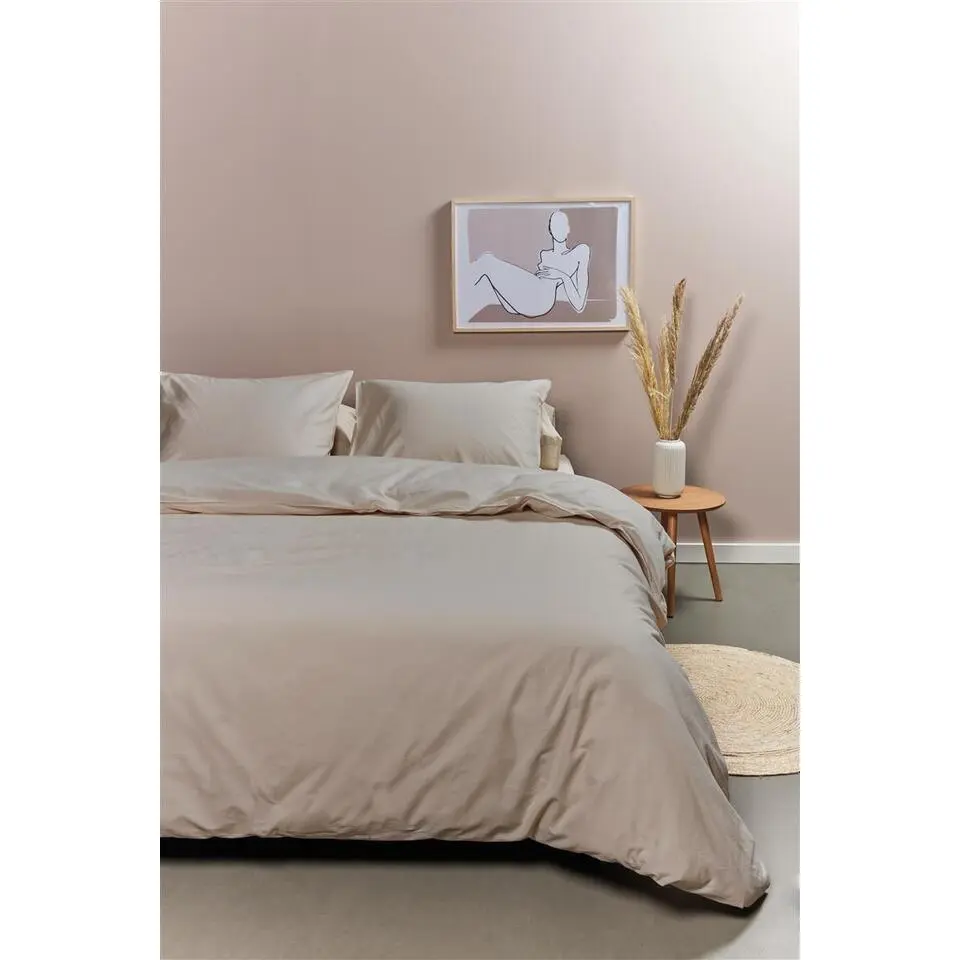 Ambiante Cotton Uni dekbedovertrek - 200x200/220 - Taupe