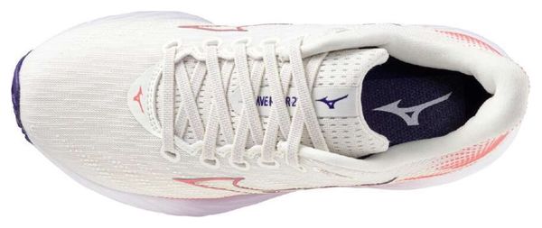 Chaussures Running Mizuno Wave Rider 28 Blanc/Rose Femme