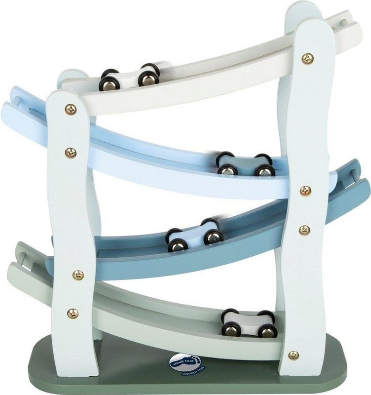 Small Foot - Houten Autobaan - Blauw - Inclusief 4 Auto's