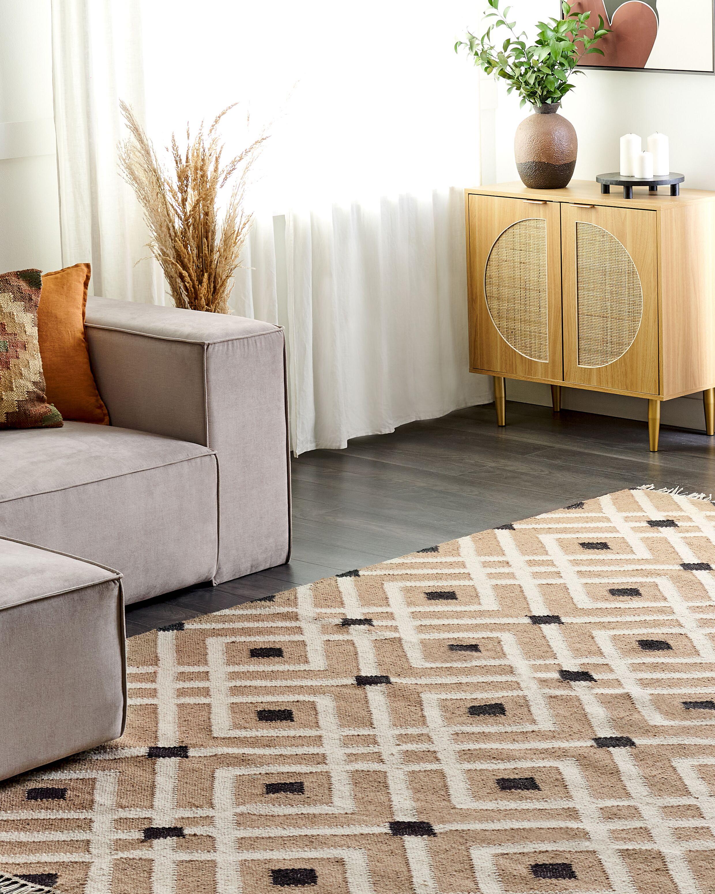 Vloerkleed ESENCIK Beige 200 x 300 cm Jute