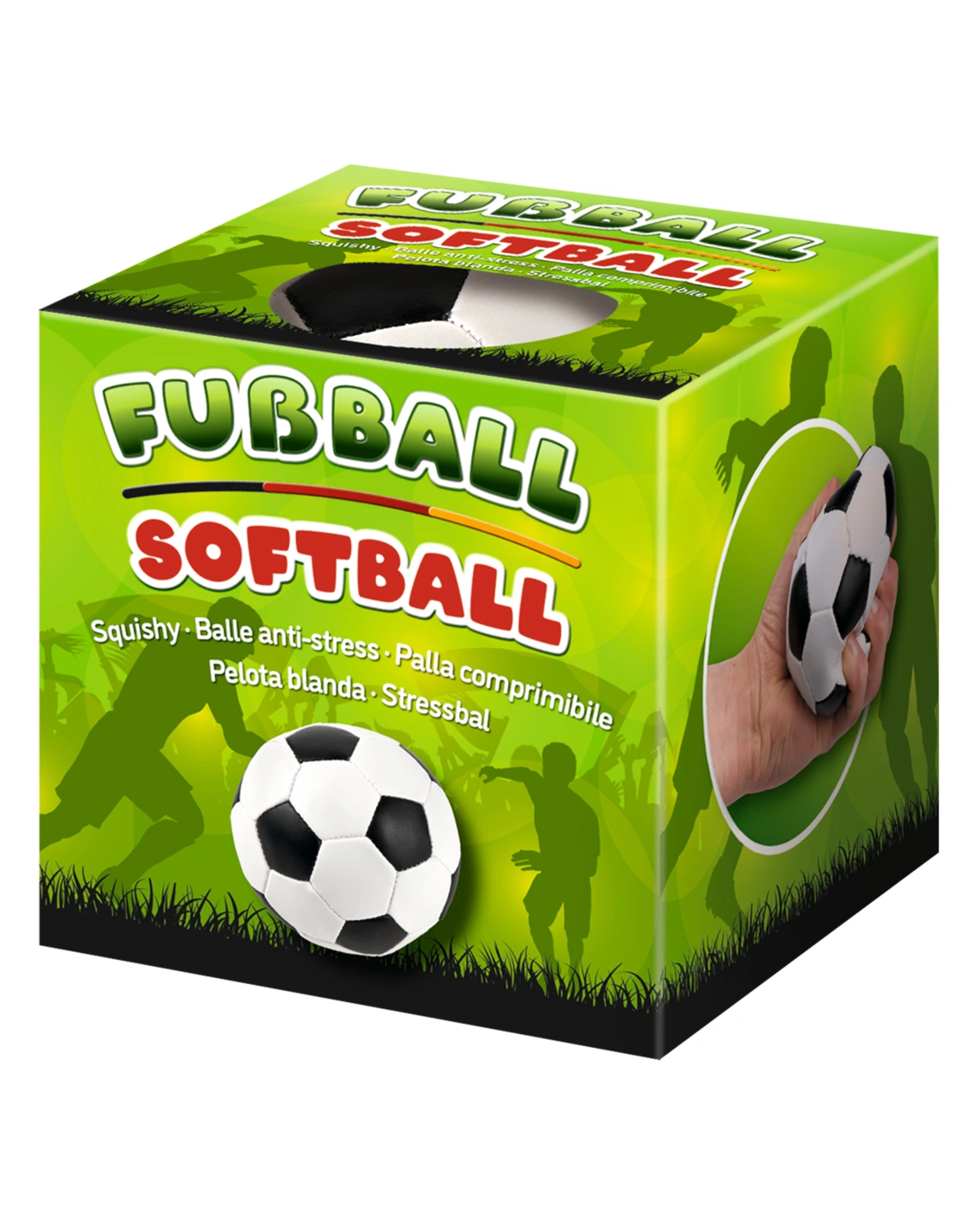 Softball FUSSBALL (8cm) in schwarz/weiß