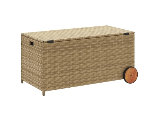 VIDAXL - Coffre Boîte de rangement de jardin et roues mélange beige 190l rot...