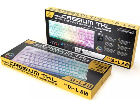 THE G-LAB - Clavier gamer KEYZ Caesium TKL blanc (FR)