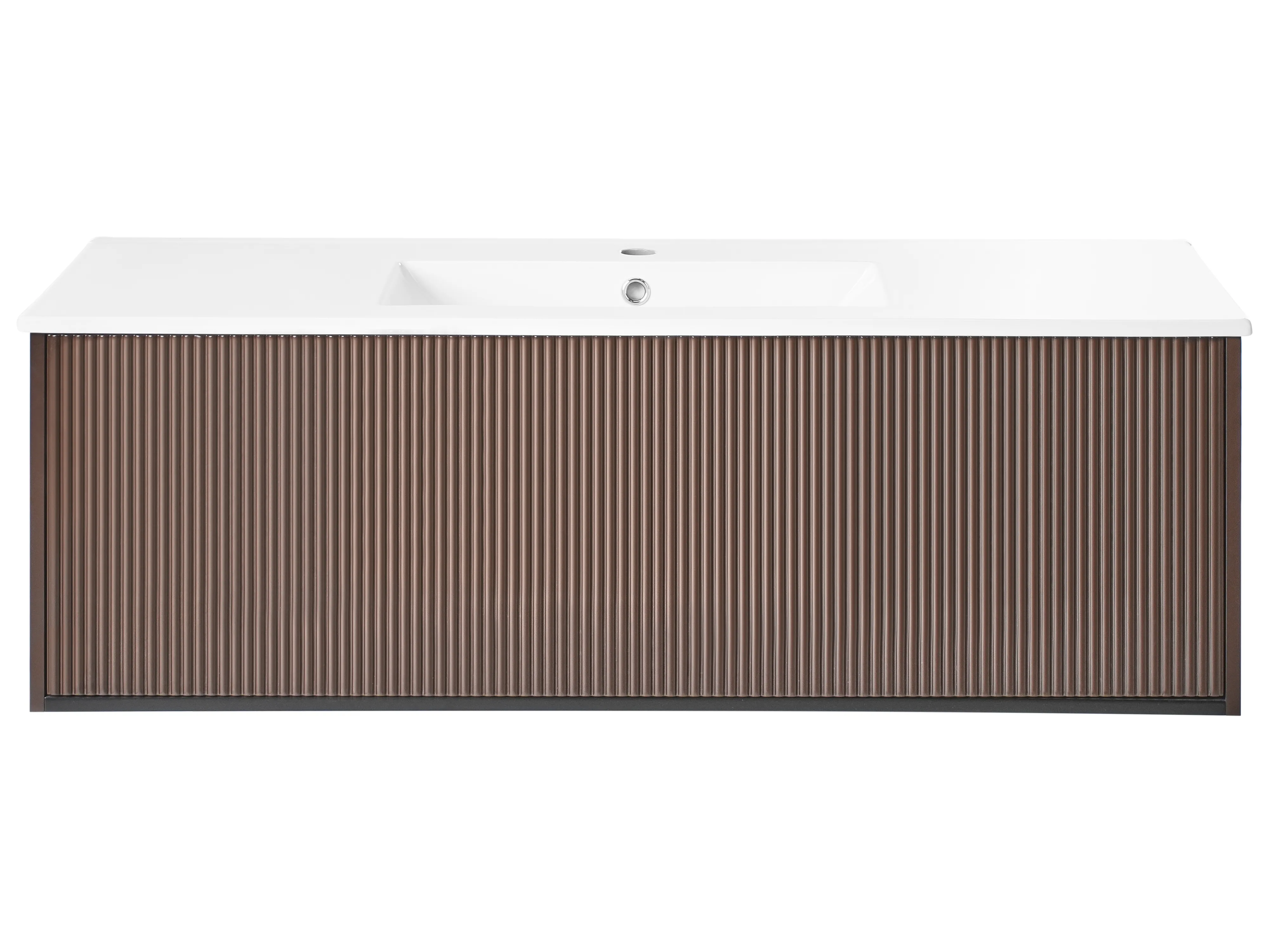 Wandgemonteerd meubel met wastafel MADIDI Bruin