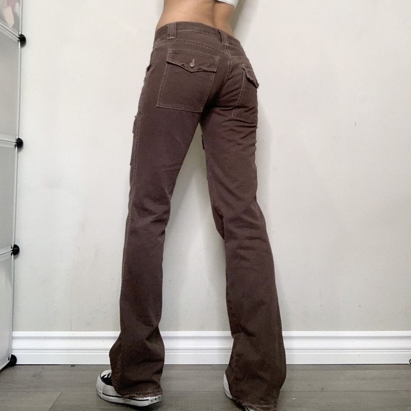 Genrovia - Bootcut Cargo-broek met lage taille