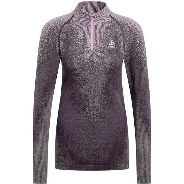 T-shirt thermique ODLO PERFORMANCE WARM BLACKCOMB BL TOP TURTLE NECK L/S HALF ZIP W GRAY RIDGE