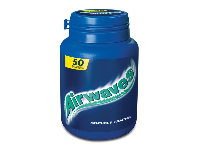 Airwaves Kaugummi Menthol & Eucalyptus 50 Stück Kaugummi ohne Zucker