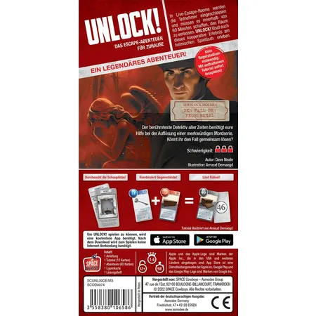 Asmodee Space Cowboys Unlock! Sherlock Holmes Der Fall der Feuerengel (Einzelszenario)