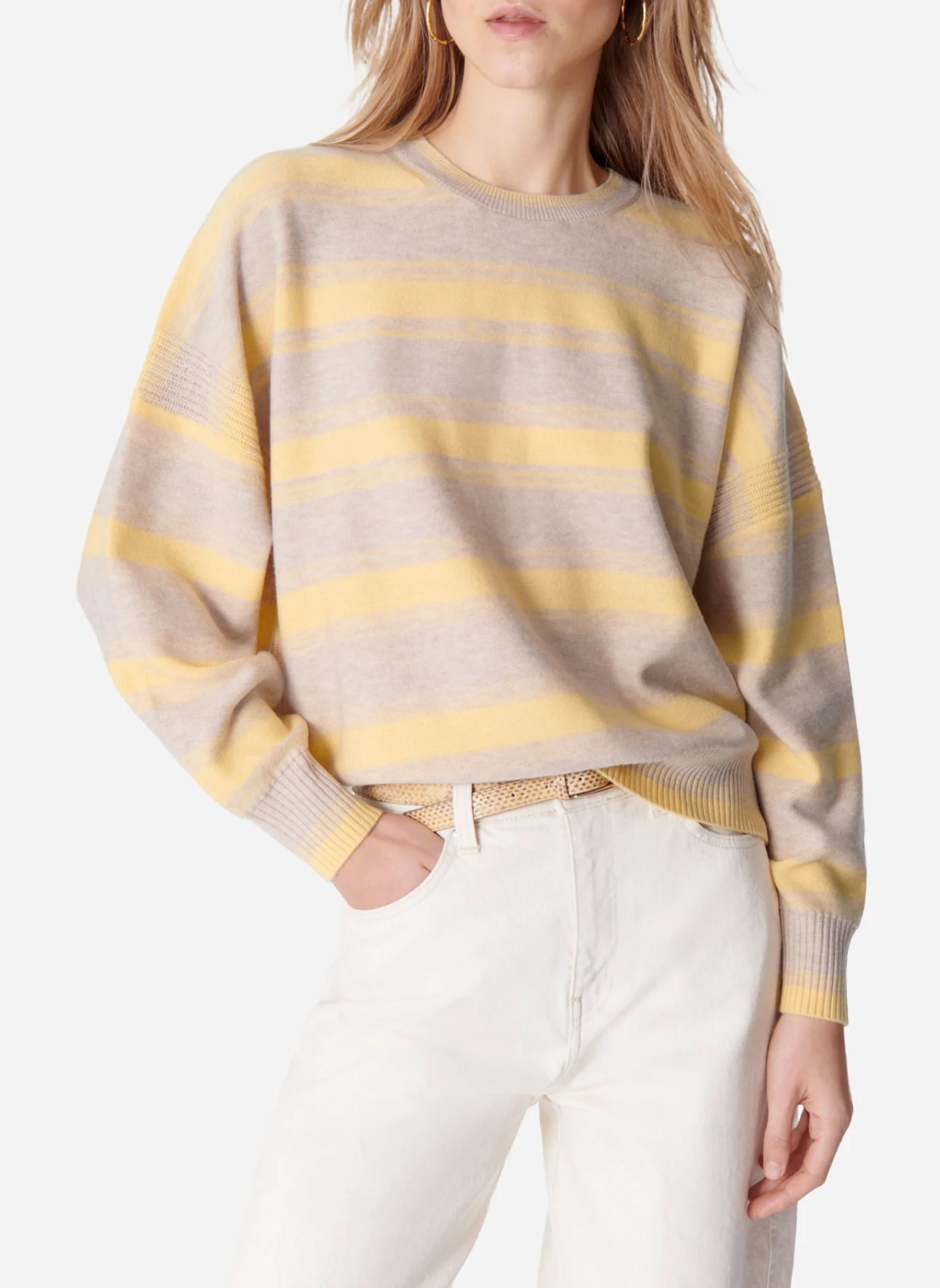EUGENIE - Pull col rond en laine | Beige