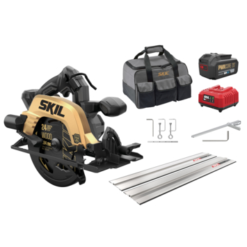 SKIL 20V Cirkelzaag brushless 66mm 3575DB incl. geleiderails, accu 4.0Ah   snellader en opbergtas