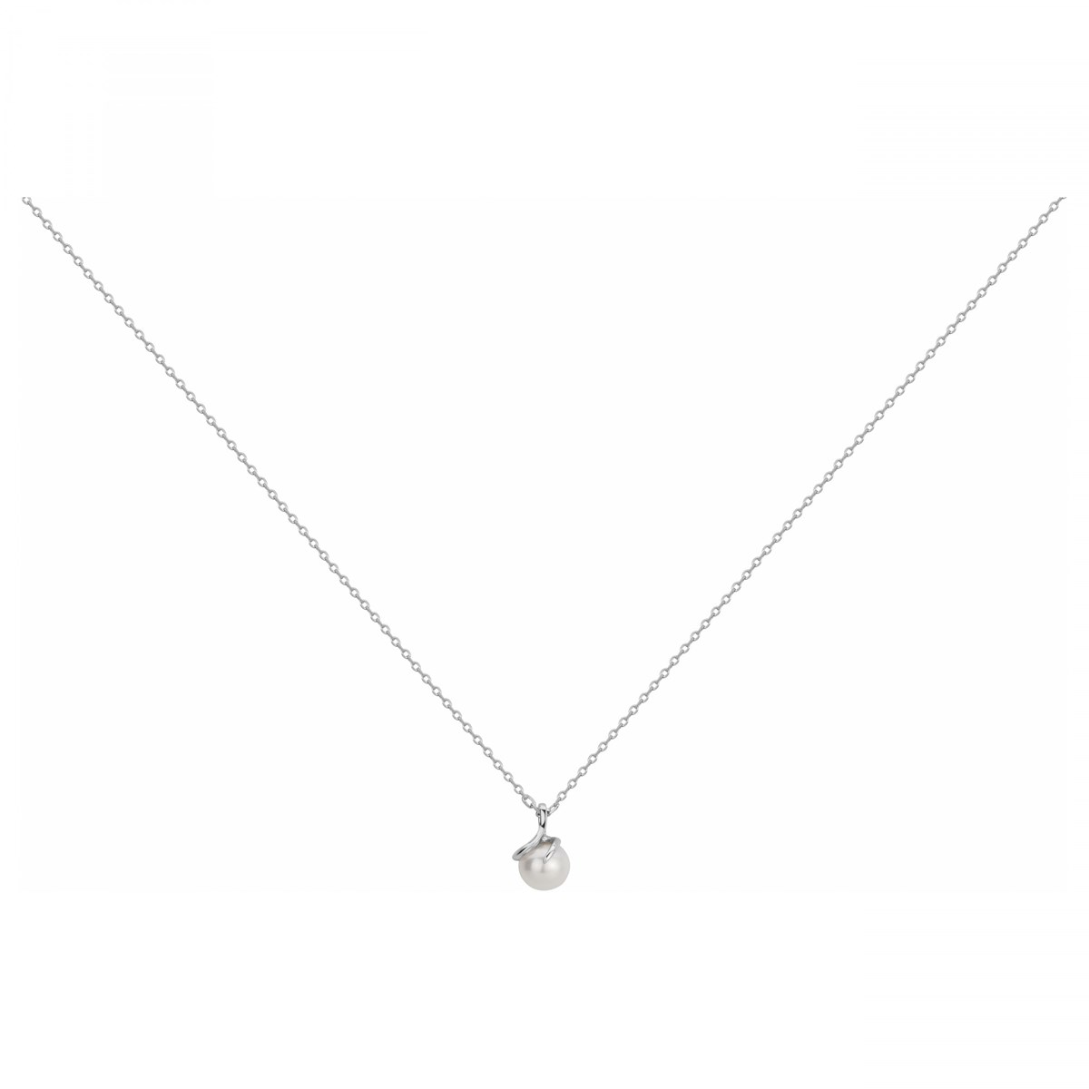 Collier mono-motif en Argent avec perle d'eau douce blanc