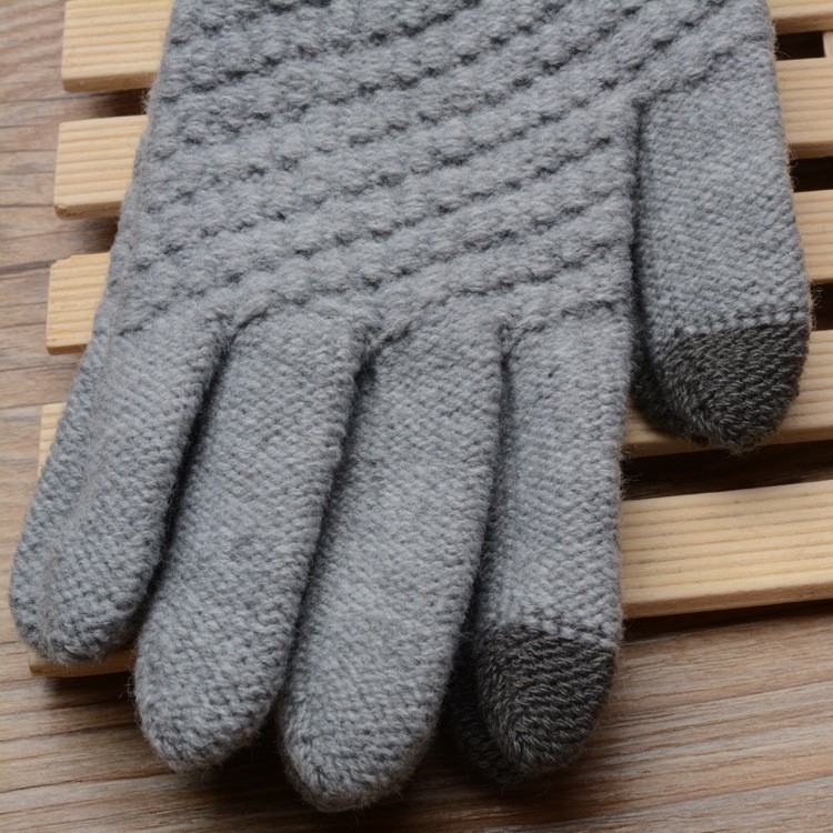 (1 Paar) Kapazitive Touchscreen Handschuhe Damen Accessoire (One Size) für Smartphone / Tablet - Grau