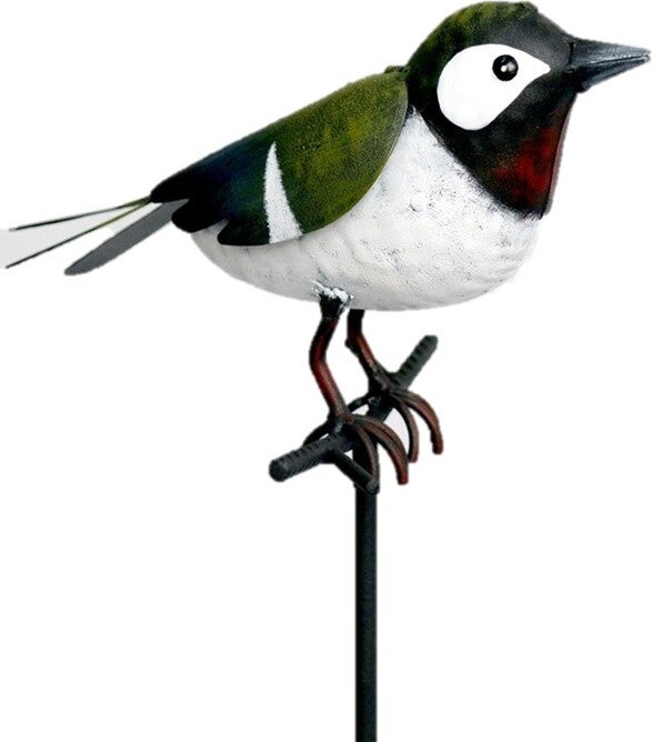 Intratuin tuinsteker vogel wit / groen 19 x 13 x 91 cm