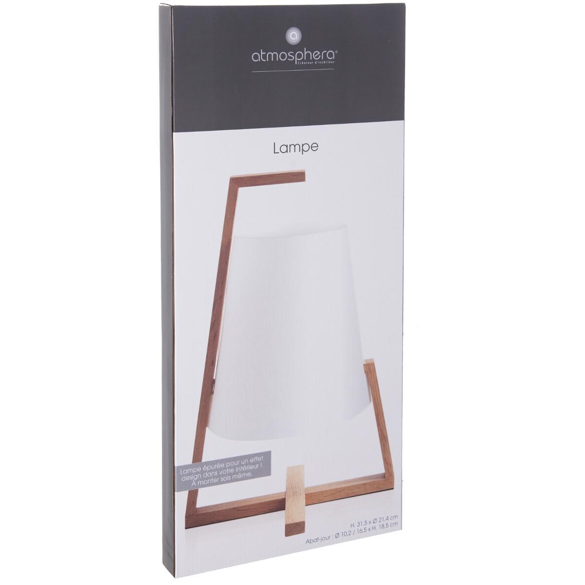 LAMPE BAMBOU ABAT JOUR PLASTIQUE H.31CM