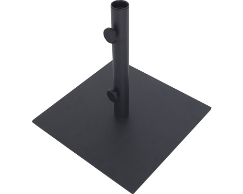 Paraplubak 45,7 x 45,7 cm, zwart staal, geschikt voor paraplu's met een stokdiameter van 38 mm, inclusief 1 adapter.