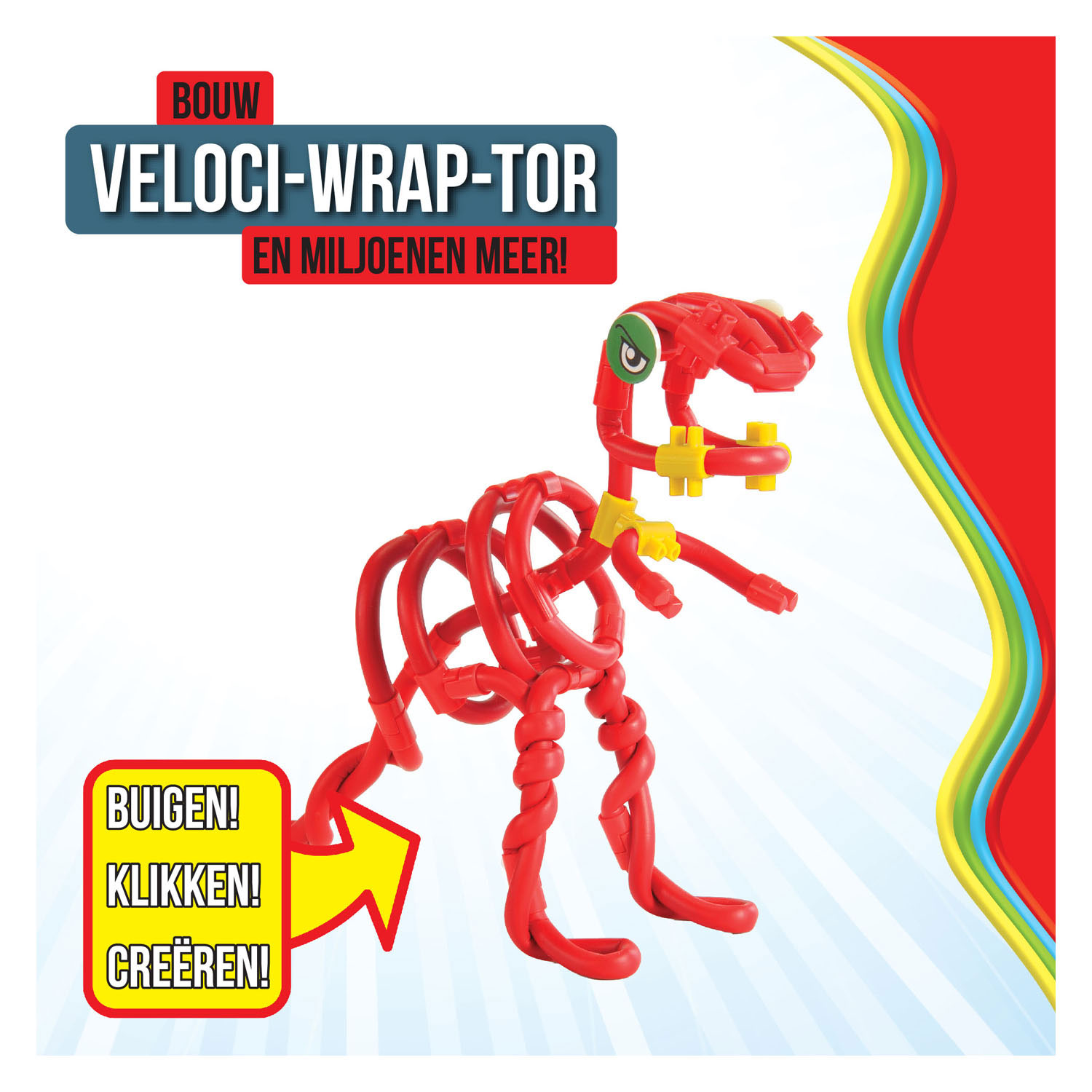 Spaghetteez Velociraptor Flexibele Bouwstaafjes, 34dlg.