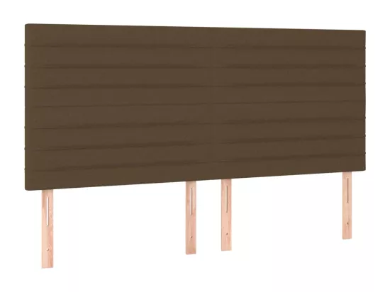 Sommier tapissier matelas et LED Marron foncé 200x200 cm Tissu
