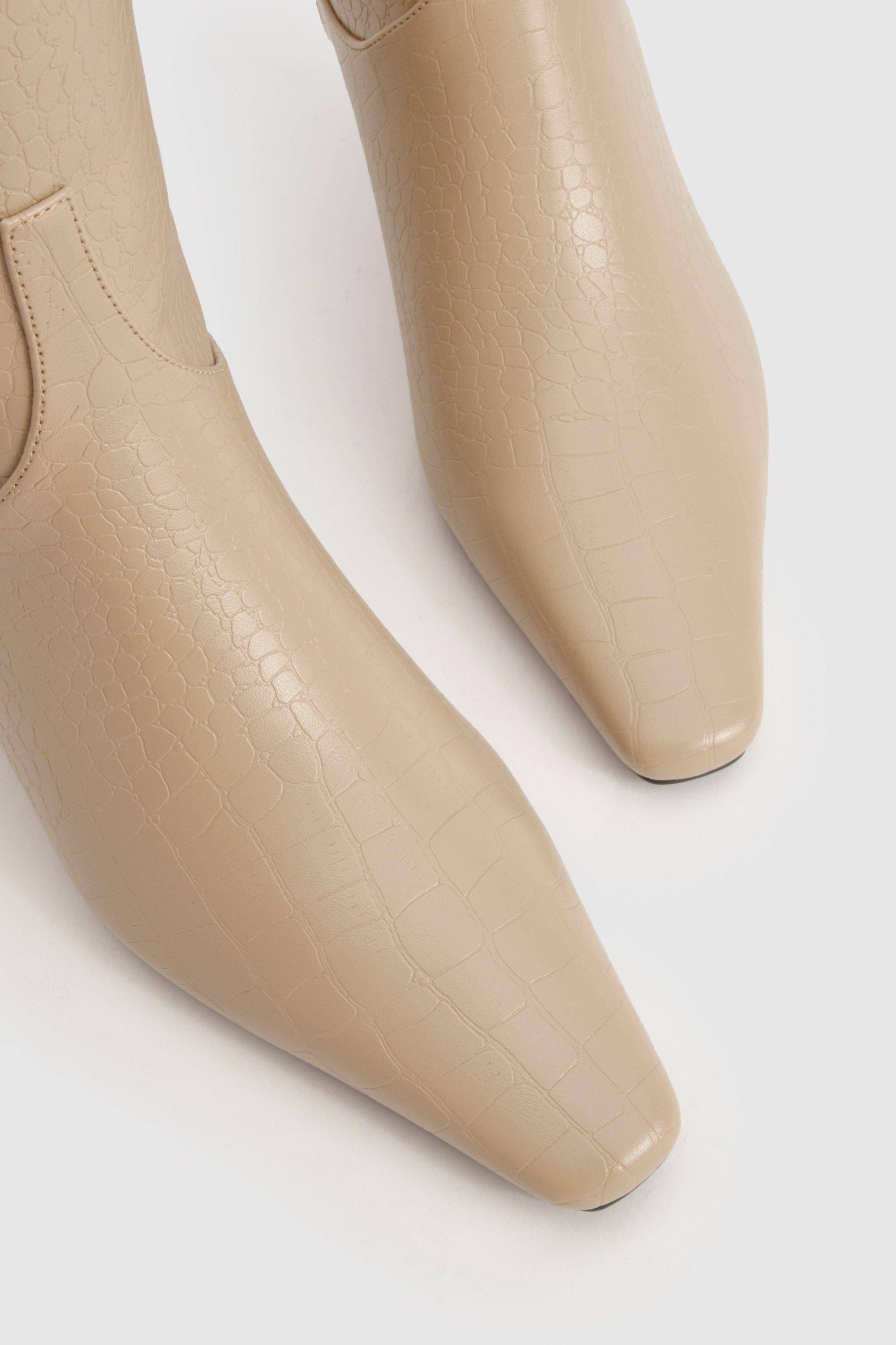 boohoo Bottes mi-hautes Croc à talon bas
