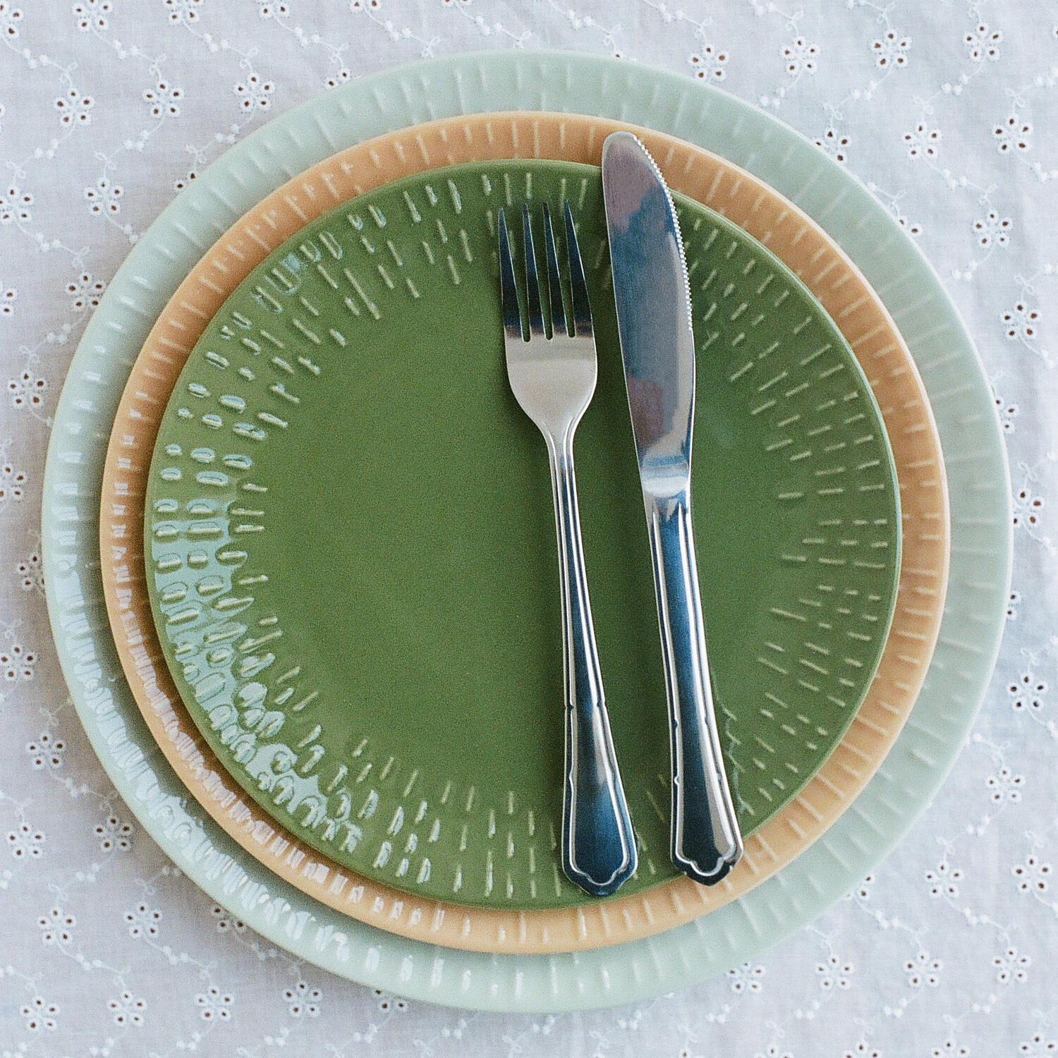 Aida  Confetti Olive desserttallerken m/relief -  Ø21 cm.