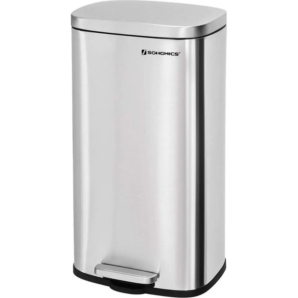 Parya home RVS Pedaalemmer - 30 liter - Rechthoekig