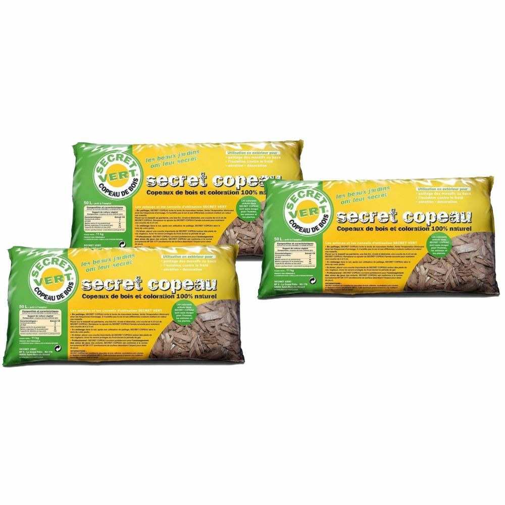Paillis copeaux marrons 11 kg lot de 3