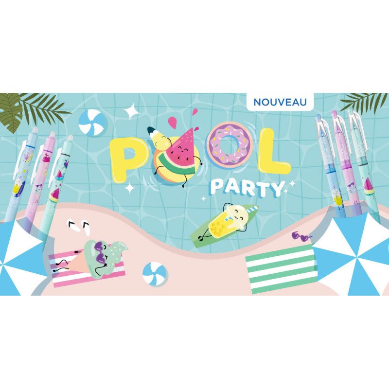 Stylo roller Pilot FriXion Ball Pool Party - Pochette de 3