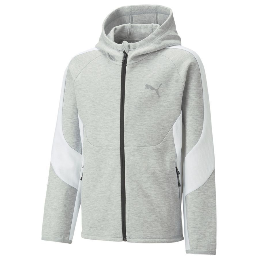 PUMA Sweat à Capuche Evostripe FZ - Gris/Blanc Enfant