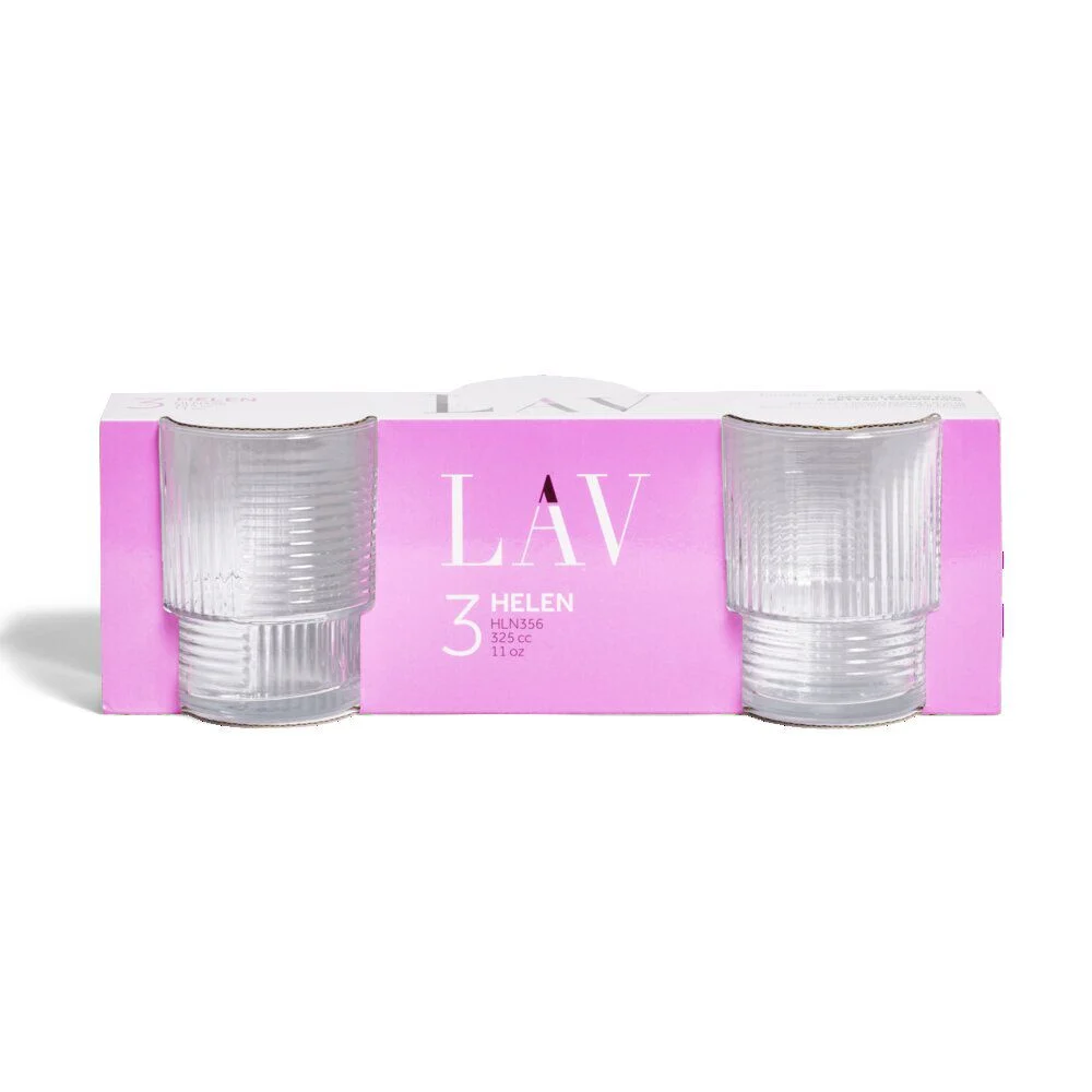 Lot de 3 gobelets en verre empilables 32,5cl