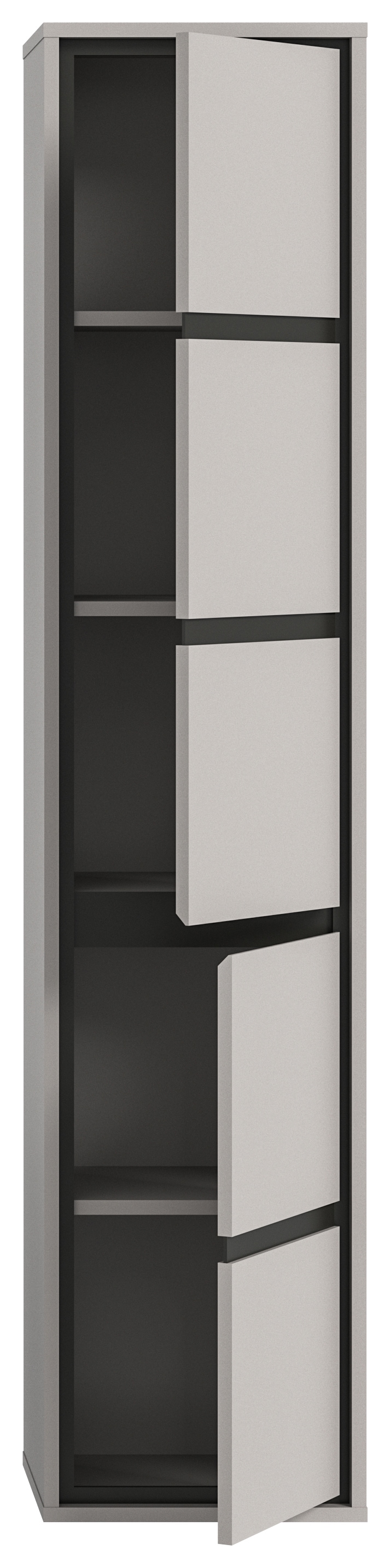 Hochschrank Jaru grau / schwarz B/H/T 35x163x31 cm