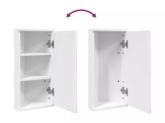 Armoire de bain à miroir d'angle blanc 30x24x60 cm