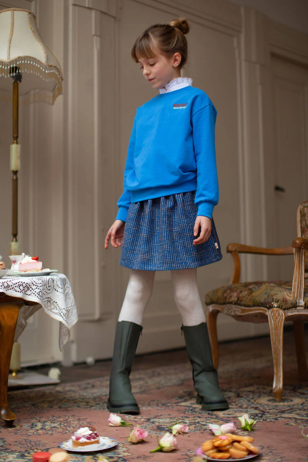 Moodstreet sweater Sky met backprint blauw