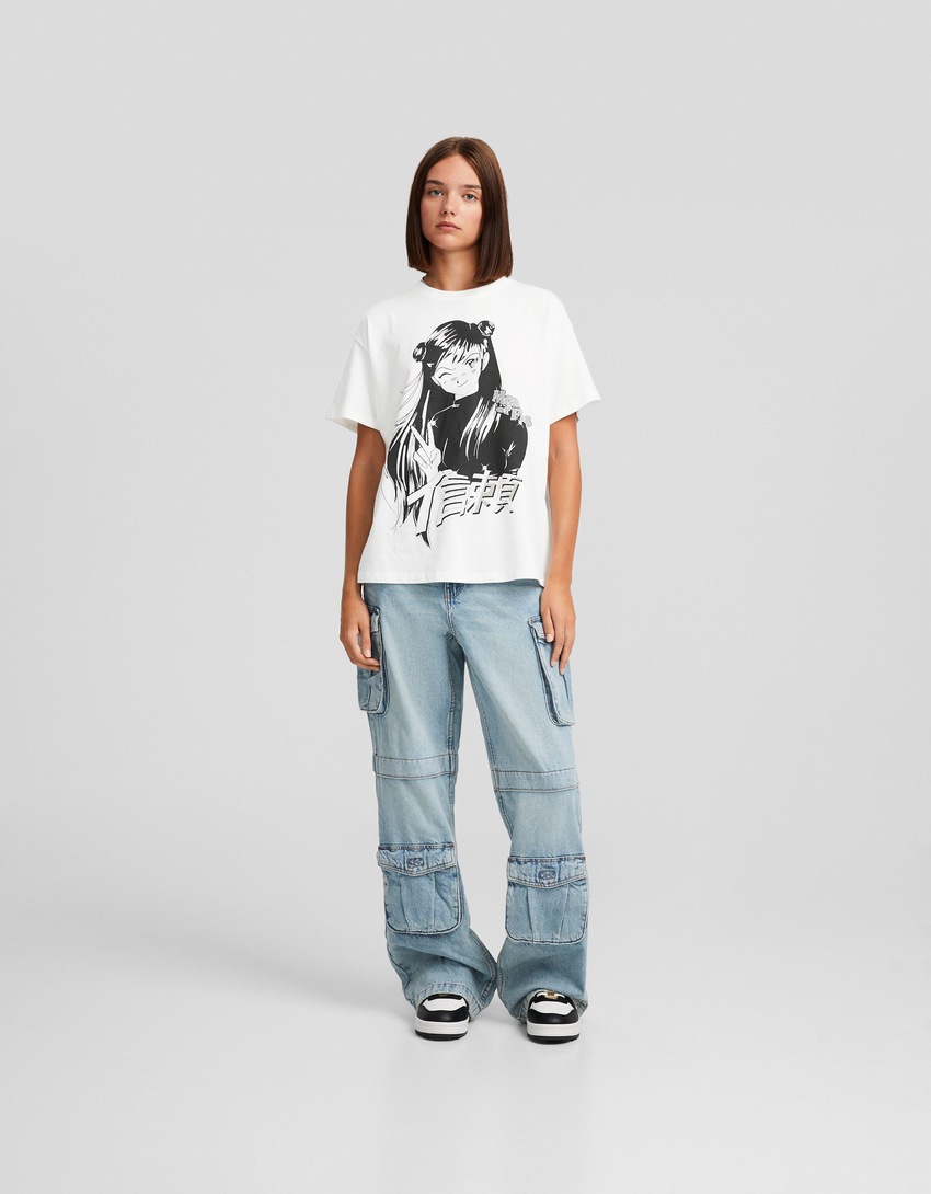 Camiseta de manga curta com estampa