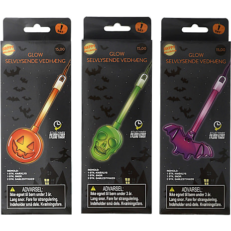 Halloween glow halskæde - flere varianter - assorteret