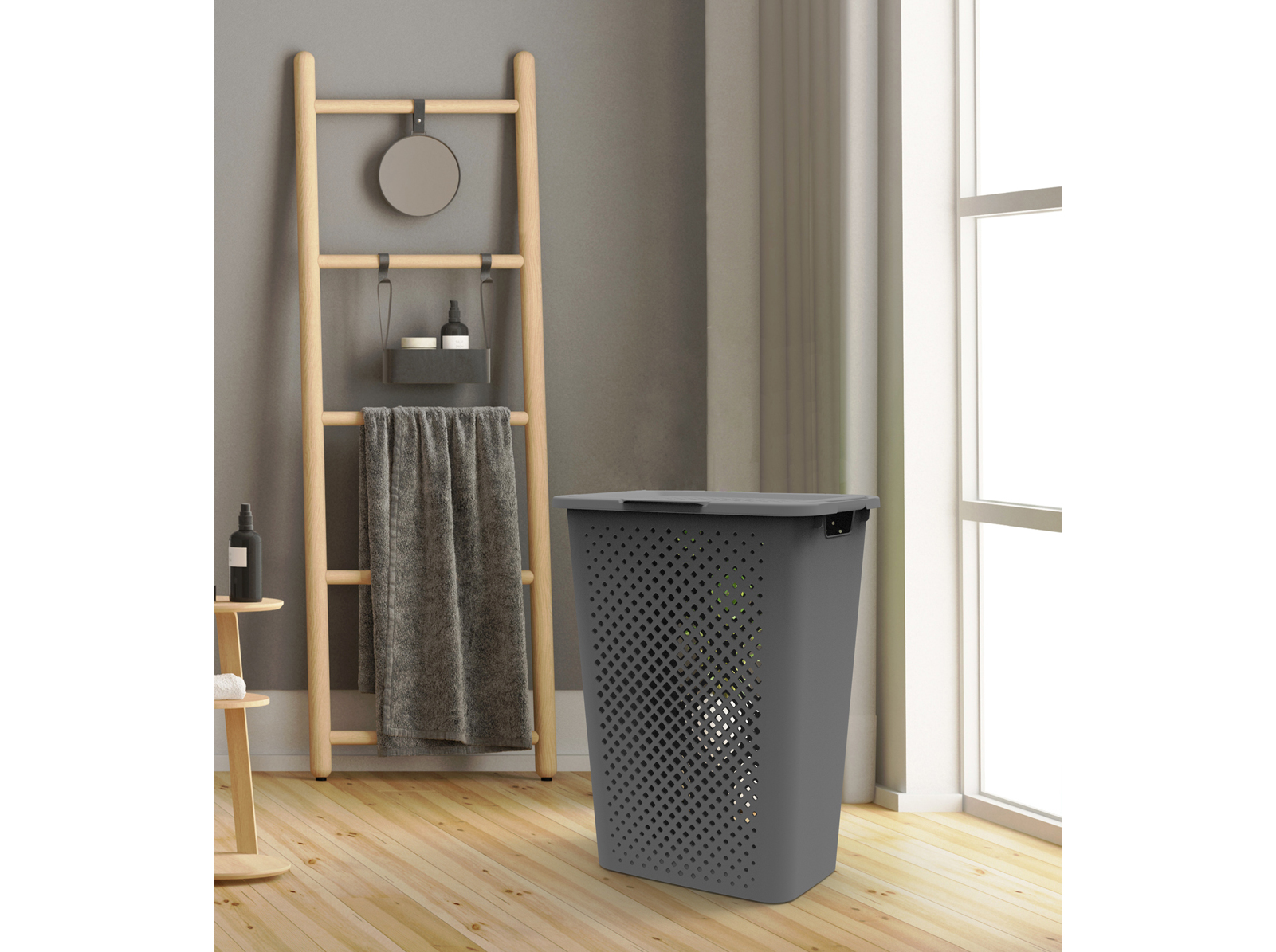 CESTO ROUPA SUJA ACTUEL PLÁSTICO RECICLADO 50L