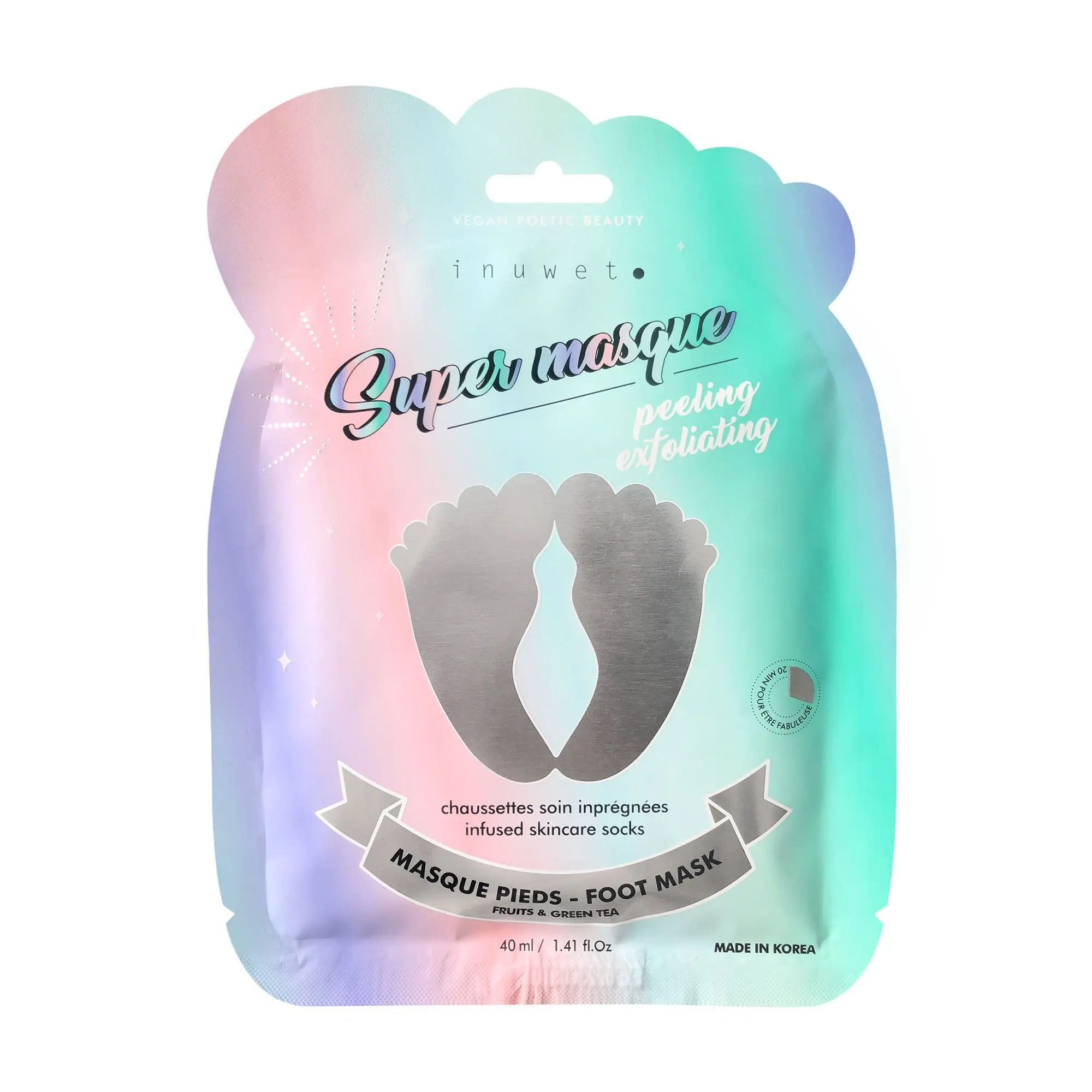 Inuwet - SUPER MASQUE PIEDS - EXFOLIANT Masque Chaussettes Peeling Pour les Pieds- Pieds