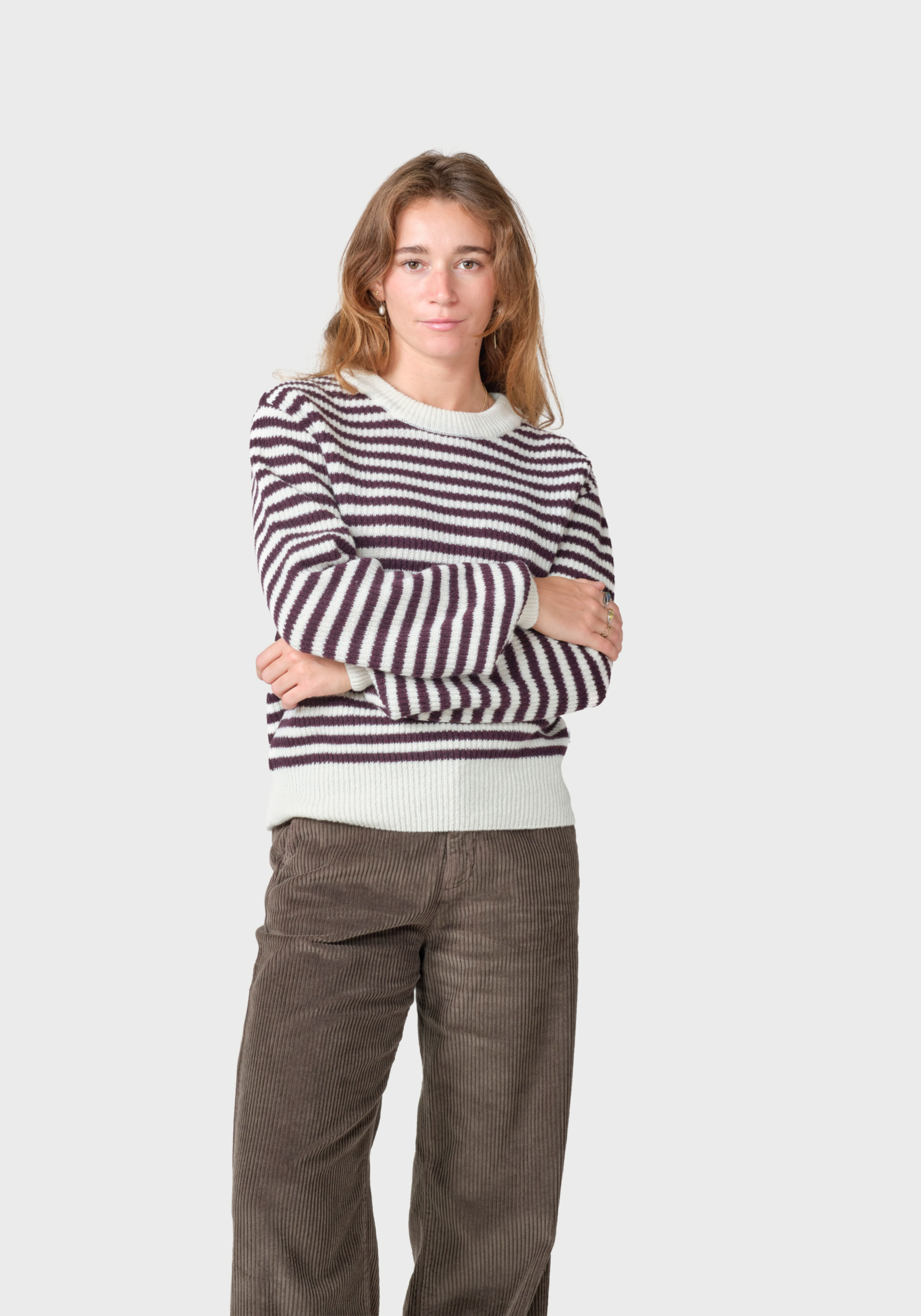 Klitmøller Collective Strickpullover Gunilla Burgundy/Cream