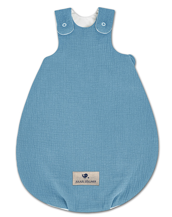 Musselin-Babyschlafsack TERRA gefüttert in blau