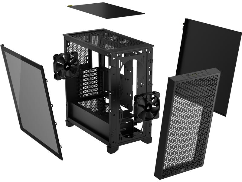 Corsair PC-Gehäuse 3000D Airflow Schwarz Mid-Tower PC-Gehäuse mit gehärtetem Glas