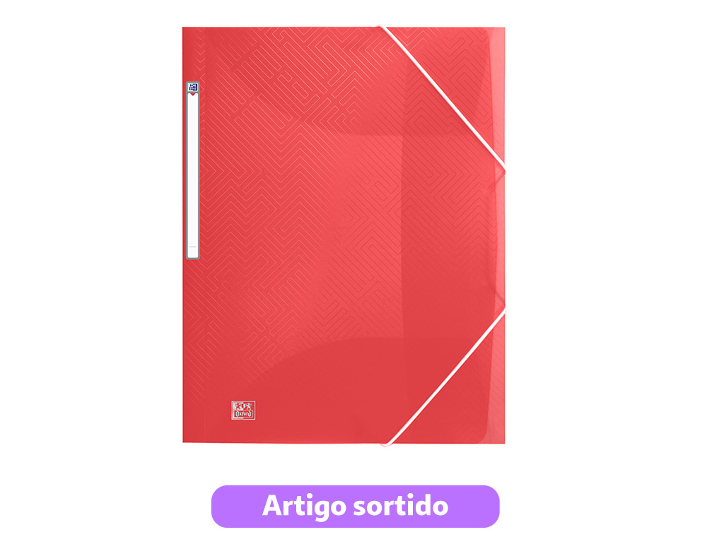 CAPA POLIPROPILENO A3 OXFORD URBAN COM ELÁSTICO CORES SORTIDAS