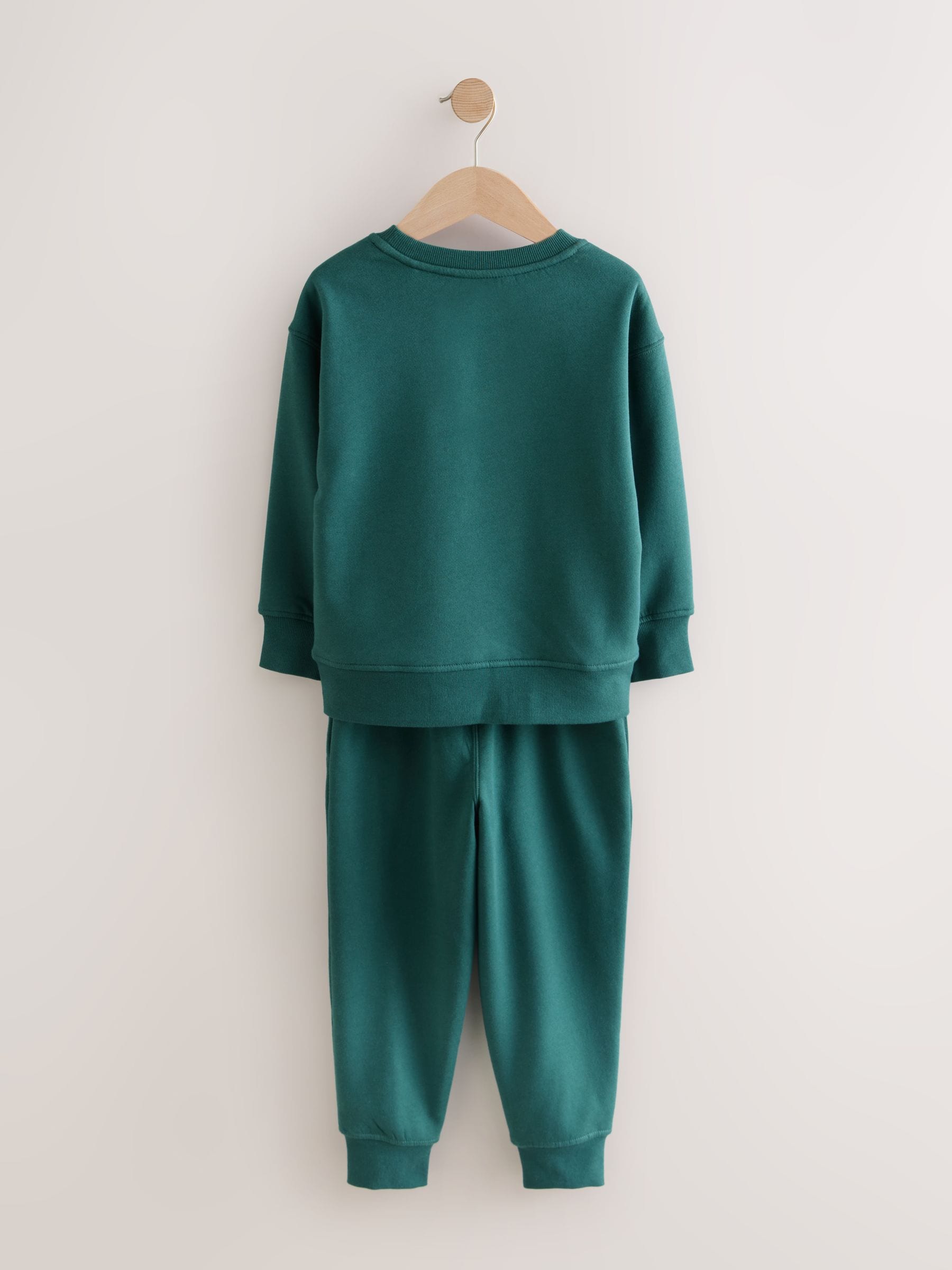 Blauwgroen - Enkele behaaglijke fleece pyjama (3 - 16 jr)