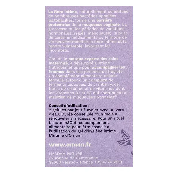 Omum Nutricosméticos Íntimos 60 cápsulas