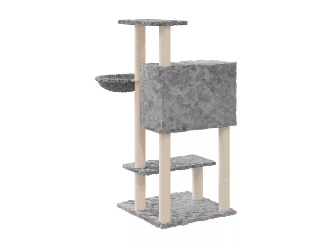Arbre à chat avec griffoirs en sisal Gris clair 108,5 cm