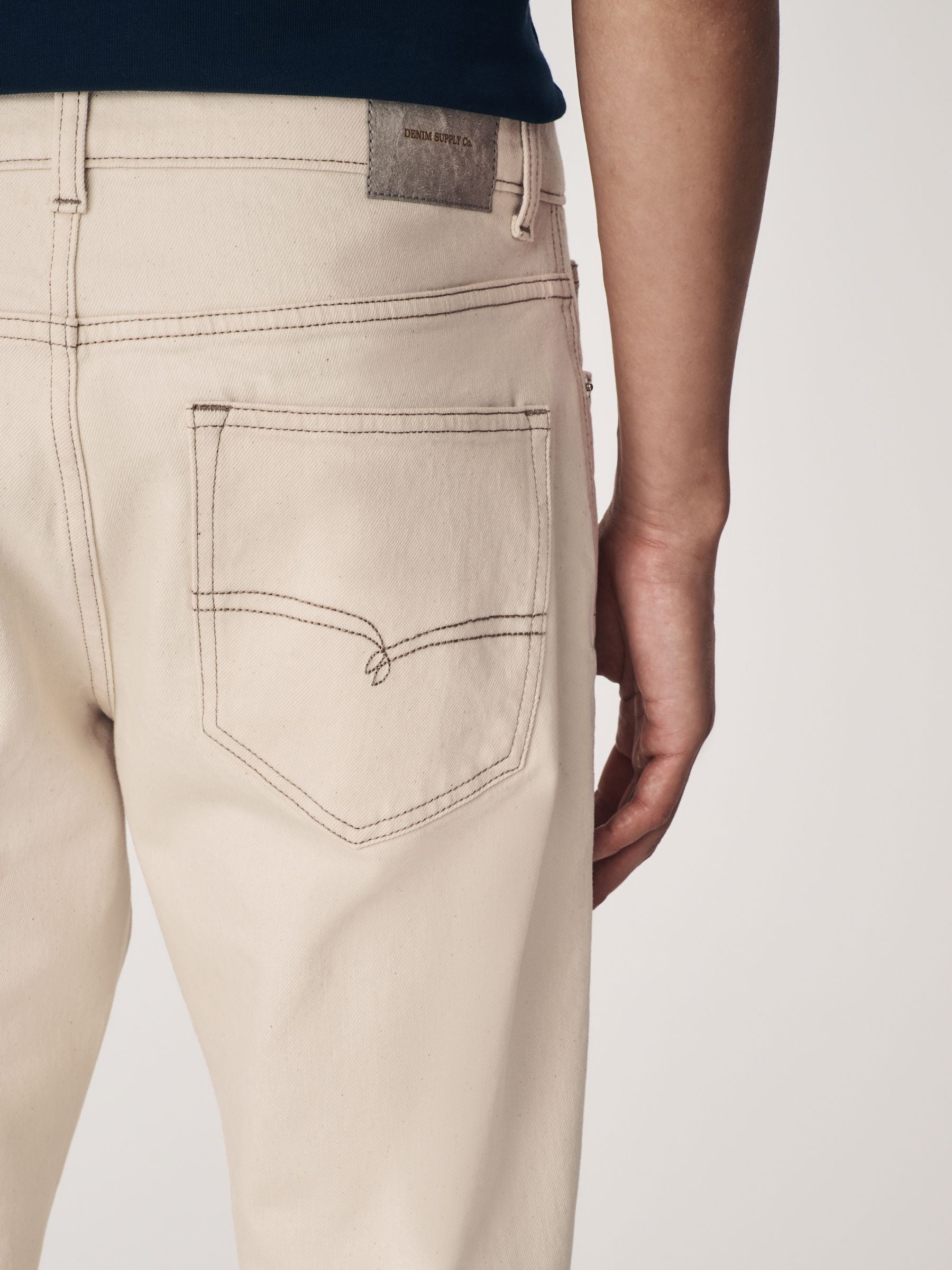 Ecru wit - Slim Fit - Vintage wash denim jeans