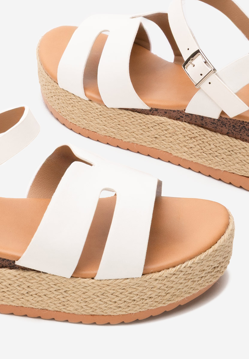 Sandales type espadrilles blanches Rumia