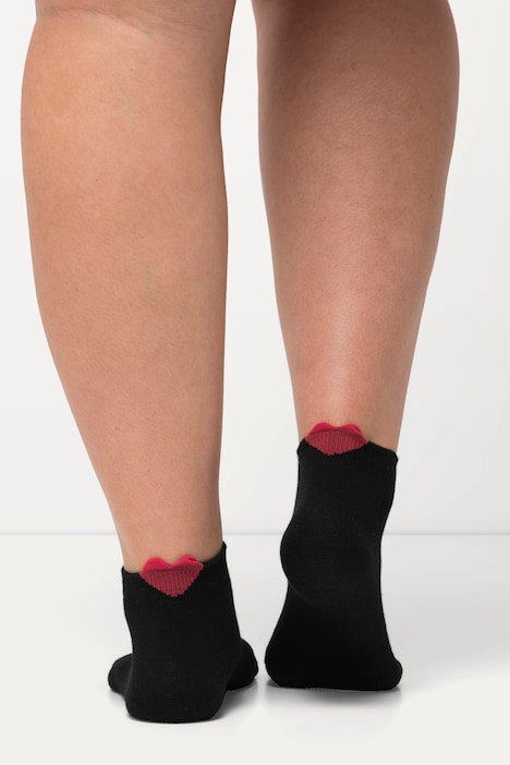 3er-Pack Sneakersocken, Herzlasche, kurzer Schaft