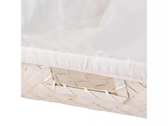 Plateau en bambou doublé blanc 50x40x8h